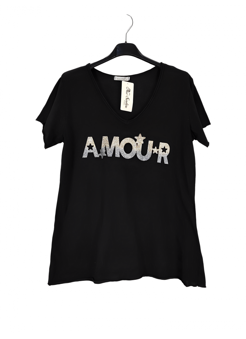 T SHIRT COL V AMOUR