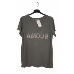 T SHIRT COL V AMOUR