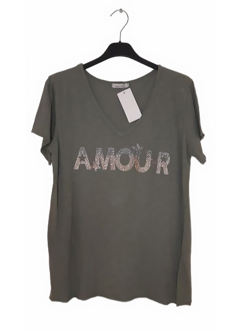 T SHIRT COL V AMOUR