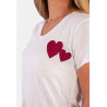 T-shirt col v Coeur