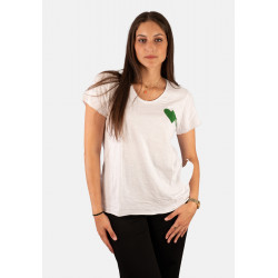 T-shirt col v Coeur