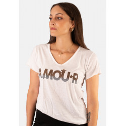 T SHIRT COL V AMOUR