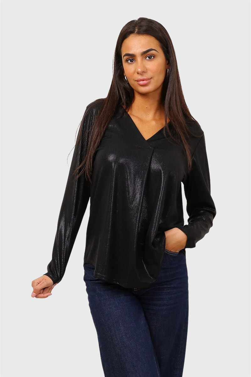 BLOUSE NOIRE BRILLANTE ESPERIA